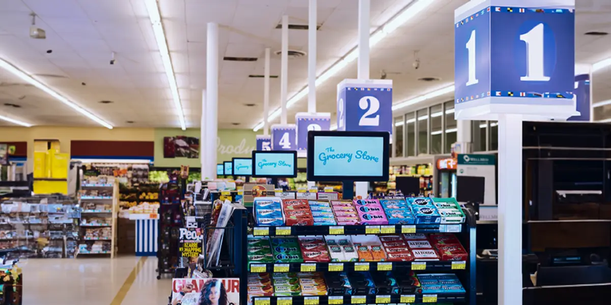 Digital signage monitors and touchscreens